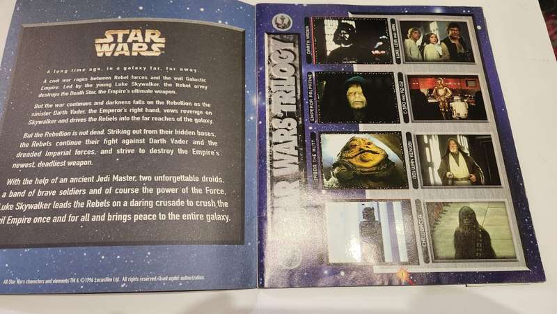 1996 Complete Star Wars Panini Sticker Album Vintage Figure