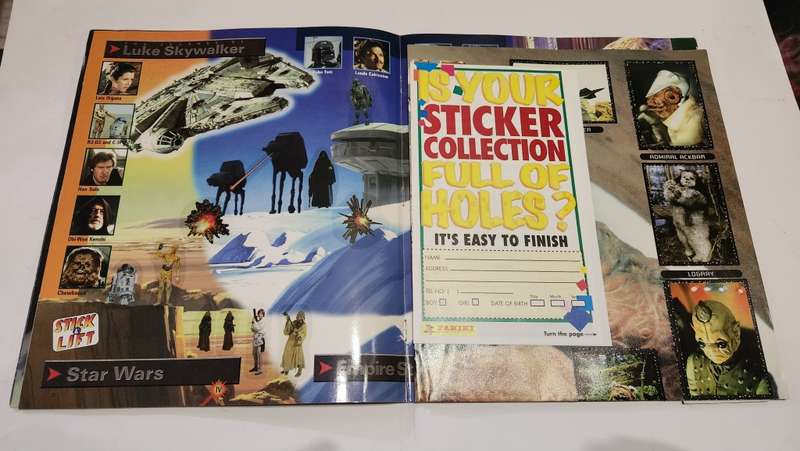 1996 Complete Star Wars Panini Sticker Album Vintage Figure