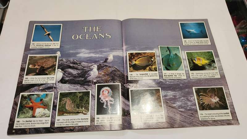 1990 Complete Animals Of The World Panini Sticker Album Vintage Figure