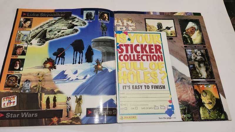 1996 Complete Star Wars Panini Sticker Album Vintage Figure