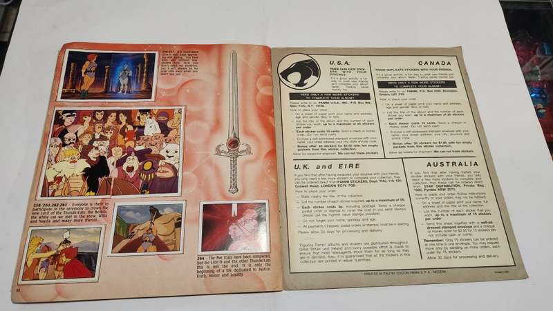1986 Thundercats Panini Sticker Album 248/264 STICKERS PRESENT Vintage Figure