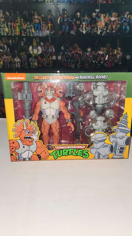 Boxed Neca Tmnt Triceraton Infantryman and Roadkill Rodney Figure Teenage Mutant Ninja Turtles