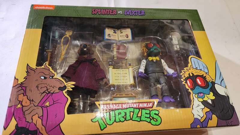 Boxed Neca Tmnt Splinter vs Baxter Figure Teenage Mutant Ninja Turtles