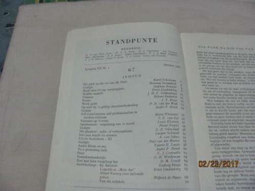 Stand-punte Okt  1966 Nuwe 67 Reeks  : Letterkunde
