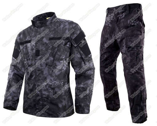 Special Force Night OPS Black TYP Typhon Camo Uniform Full Set BDU - Size 2XL