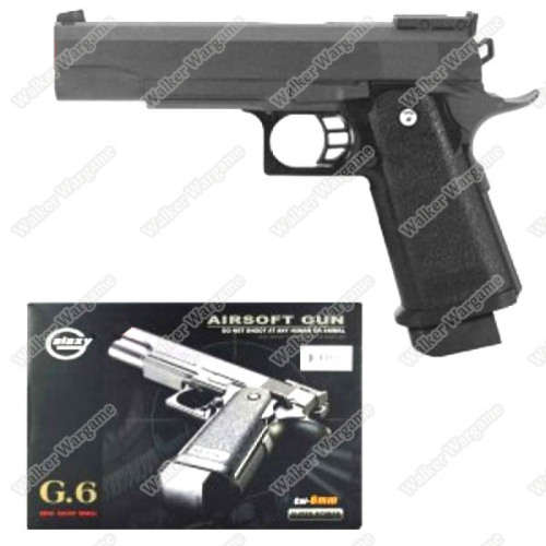 Galaxy Colt 1911 Kimber Zinc Alloy Shell Airsoft Spring Gun Pistol - Black