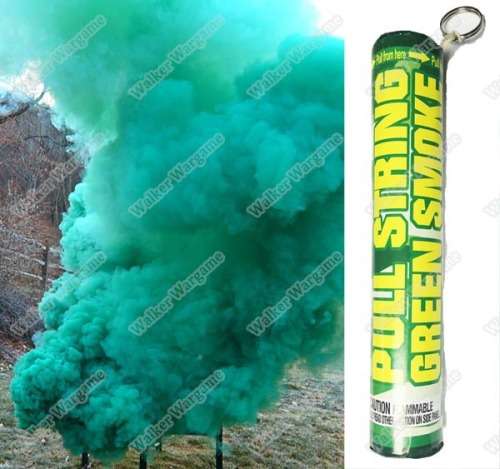 Pull String Airsoft And Paintball Tactical Battle Field Smoke Grenade - Colour Green
