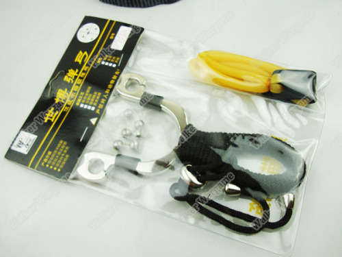 4 Strips Top natural latex tube Stainless Steel Handle Hunter Slingshot Catapult Outdoor