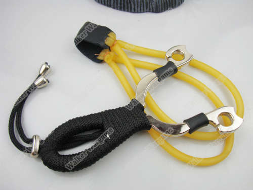 4 Strips Top natural latex tube Stainless Steel Handle Hunter Slingshot Catapult Outdoor