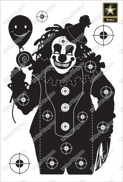 A3 Size Paper Shooting Target Pistol Rifle Airsoft Target - Clown Multi Target