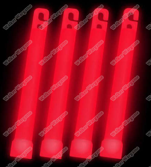 Tactical 6inch Military Chemical Glow Light Sticks - 12hour Glow - Red (Great For Night Game)