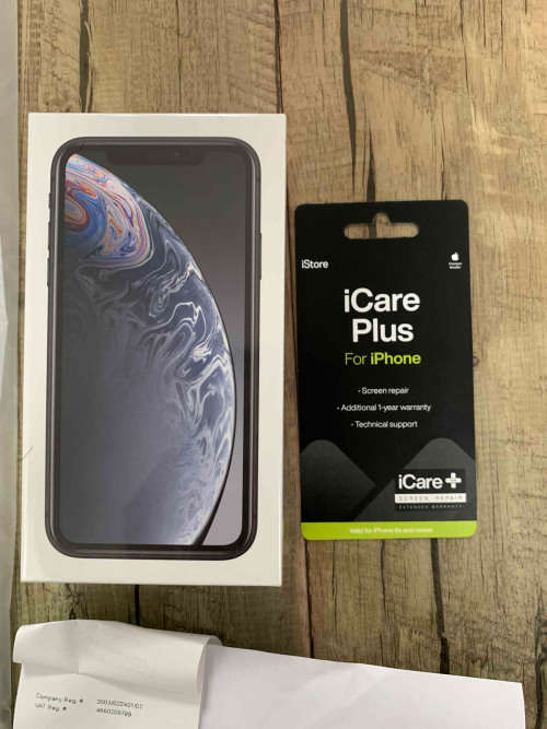 Apple Iphone XR 64GB Black Brand New In Sealed With ICare Plus- Unwanted Gift