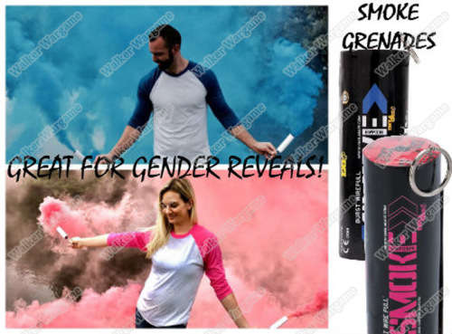 Gender Reveal Smoke Bombs  Boy or Girl - Blue and Pink Pull Ring Smoke Boom Set