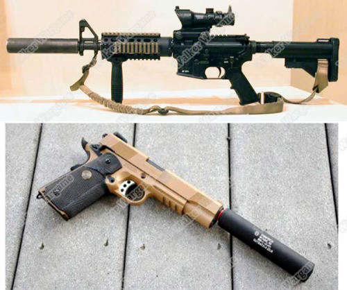 Airsoft Rilfe 14mm Full Metal Silencer - Black - Long Type 195mm Fit Pistol And Rifle