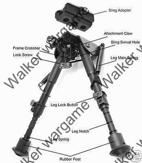 M3 Harris Style Bipod  with rail adaptor (Short) -- Sniper Rifle Bipod