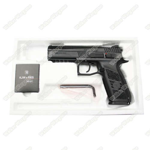 KJ Works CZ-75 P-09 P09 Duty Airsoft Green Gas Blow Back Pistol - Black