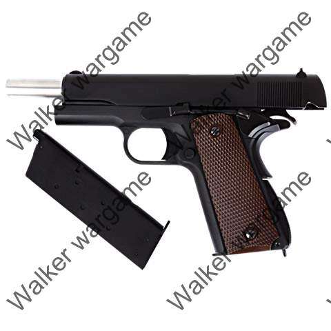 WE Full Metal Colt 1911 Single Stack Green Gas Blow Back Pistol - Brown