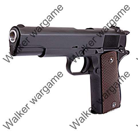 WE Full Metal Colt 1911 Single Stack Green Gas Blow Back Pistol - Brown