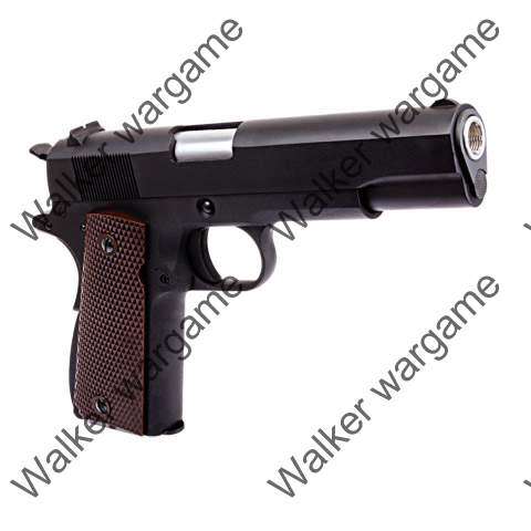 WE Full Metal Colt 1911 Single Stack Green Gas Blow Back Pistol - Brown