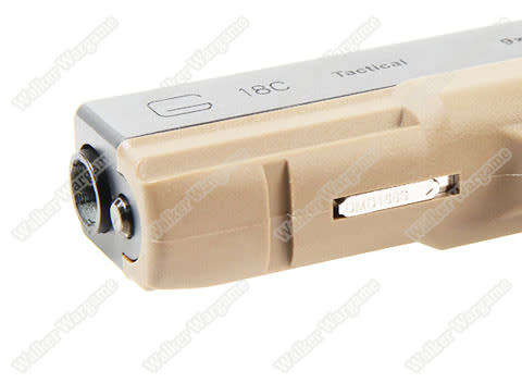 WE Tech Glock 18C Geen Gas Blow Back Pistol - Tan Semi Auto/Full Auto