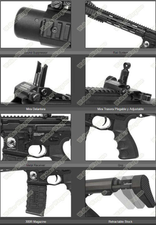 G&G Honey Badger L PDW15-AR Full Metal AEG Rifle Airsoft Gun