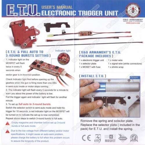 G&G ETU Electronic Trigger Unit and Mosfet - Series V2 Gearboxes
