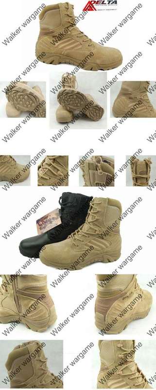 Delta 8" Inch Side ZIP High Cut Military Combat Assault Army Boots -- Desert Size 8 (42)
