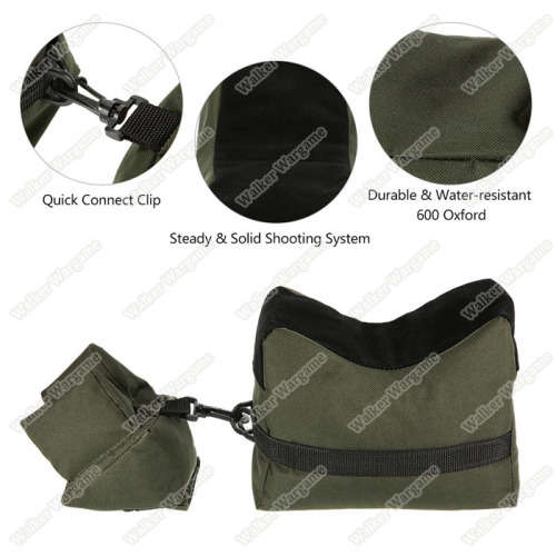 Shooting Rest Bags, Front Rear Shooting Sand Bag Sandbag for Hunting Hunter Shooter - Black