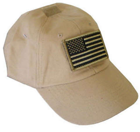 Private Military Contractor Operator Cap Velcro Flag Blood Patch - PMC Tan