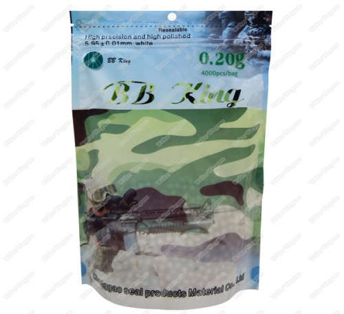 BB King Airsoft 6mm 0.20g BB 4000rds High Quality BB - White