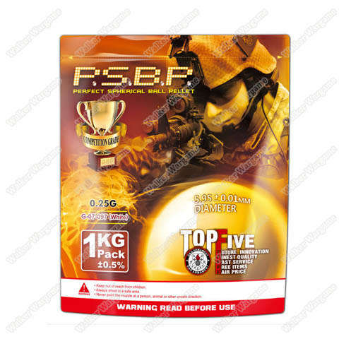 G&G 0.25G P.S.B.P. Perfect Spherical Seamless 6mm Airsoft BBs - 1KG 4000rds