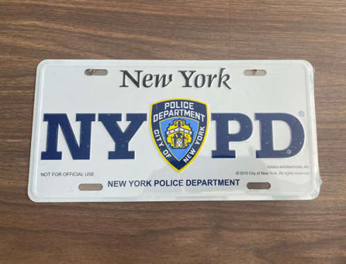 NYPD Vehicle Plate New York City Police Department Souvenir License Plate