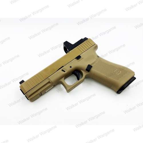 WE Tech Glock 17 Gen 5 MOS GBB Pistol With Red Dot RMR Scope TAN
