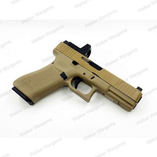 WE Tech Glock 17 Gen 5 MOS GBB Pistol With Red Dot RMR Scope TAN