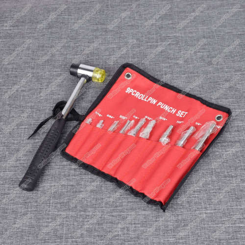 Gunsmith Roll Pins Punch Set with Hammer 9-pcs
