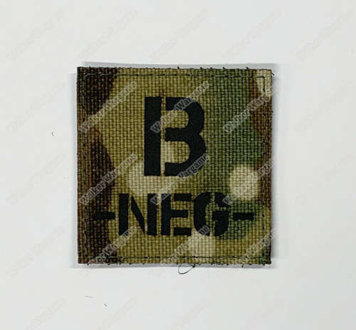 LWG022 B NEG Blood Type Multicam - Laser Cut Patch With Velcro