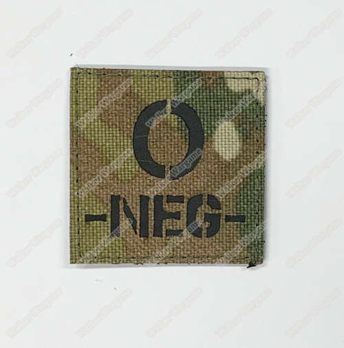 LWG020 O NEG Blood Type Multicam - Laser Cut Patch With Velcro