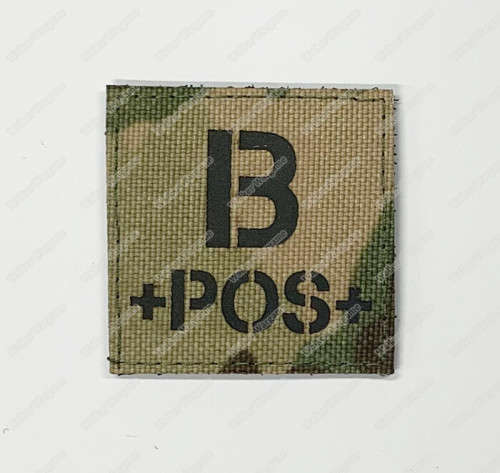 LWG018 B POS Blood Type Multicam - Laser Cut Patch With Velcro