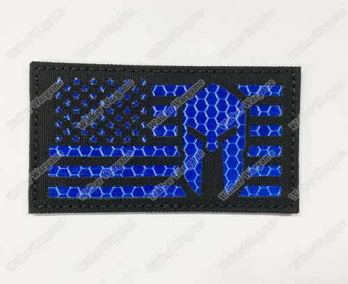 LWG003 US Flag Spartan - Laser Cut Patch With Velcro