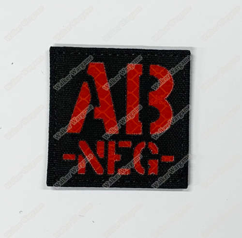 LWG015 AB NEG - Laser Cut Reflective Blood Type Patch With Velcro