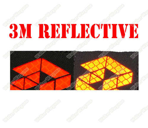 LWG014 B NEG - Laser Cut Reflective Blood Type Patch With Velcro