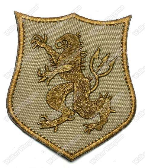 WG015 SEAL Team 6 Crusader Lion Patch With Velcro - Tan Colour