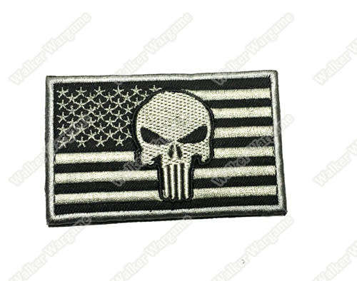 WG038 Navy SEAL Punisher US Flag Patch With Velcro - ACU Color