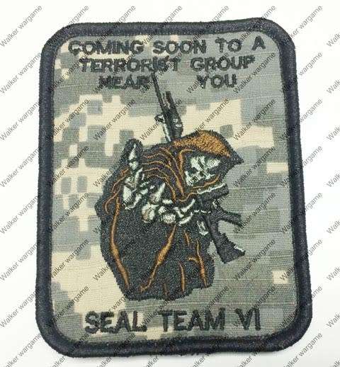B3028 Navy SEAL Team 6 Devgru `Coming Meet You` Patch With Velcro - ACU Colour