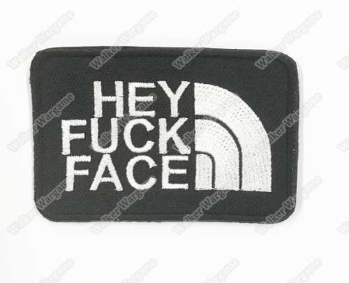 WG077 Hey FXXk Face US Army Chapter Morale Patch With Velcro - Black