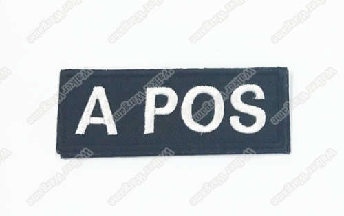 B615B US Army A POS Blood Type Patch With Velcro - SWAT Black
