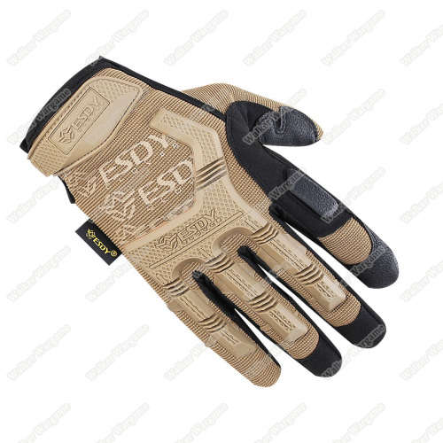 ESDY MPact Tactical Full Finger Gloves - Desert Tan Size M