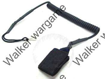 Tactical Pistol Hand Gun Spring Lanyard Sling - Black