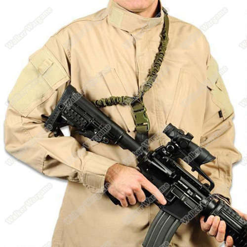 Quick release Tactical One 1 Point Gun Sling Gen2 Adjustable Bungee Rifle Sling - Tan