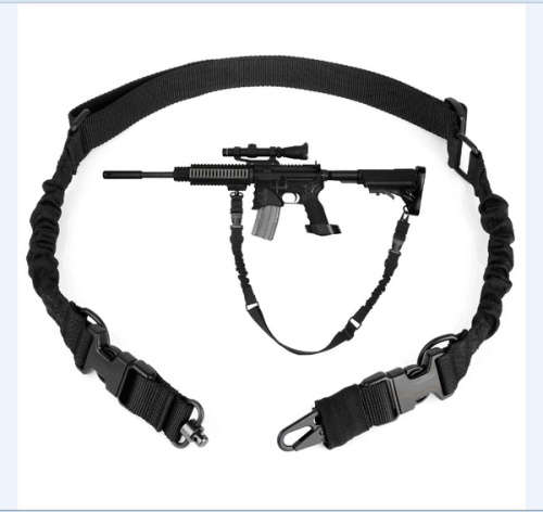 Quick release Tactical Two 2 Point Gun Sling Gen2 Adjustable Bungee Rifle Sling - Black